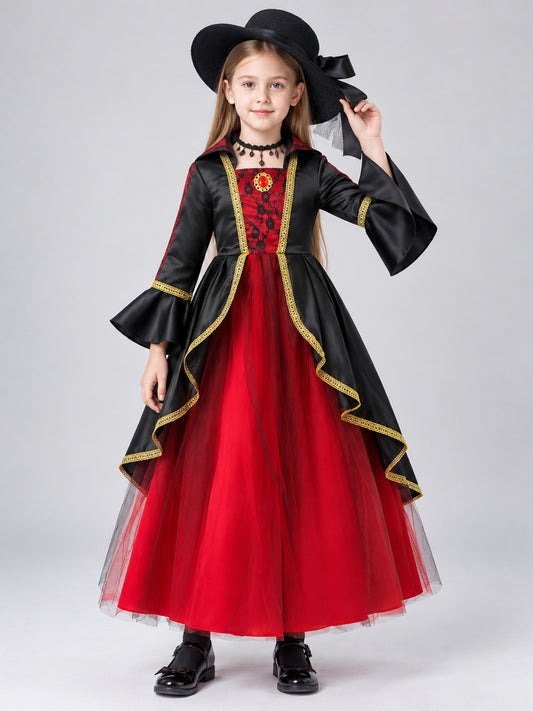 Kids' Witch Costume Black with Hat and Choker