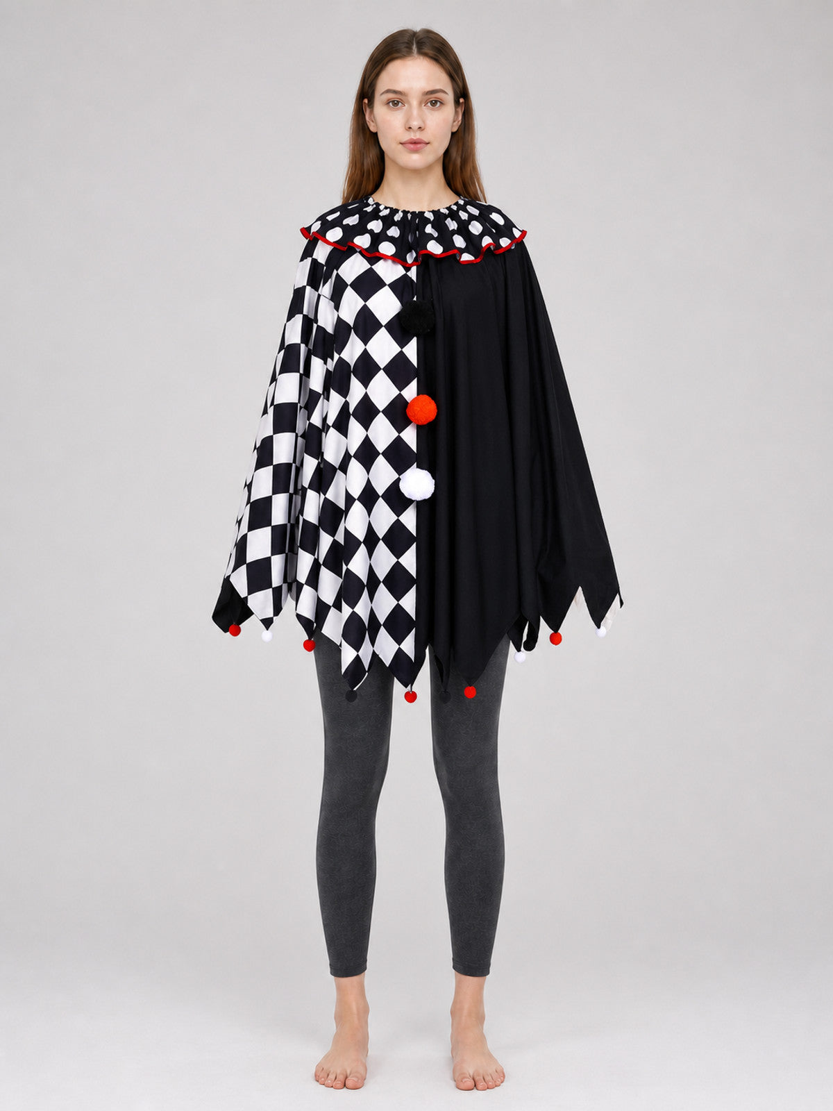 Clown Cape Cloak for a Carnival Costume front view