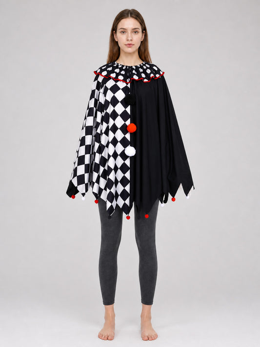 Clown Cape Cloak for a Carnival Costume front view