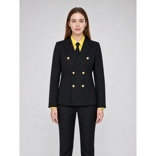 Sanji Wano Cosplay Costume: Black Double-Breasted Suit