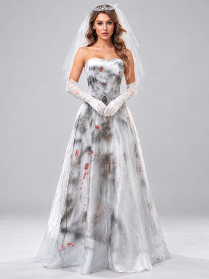 Vampire Bride Costume with Fake Blood