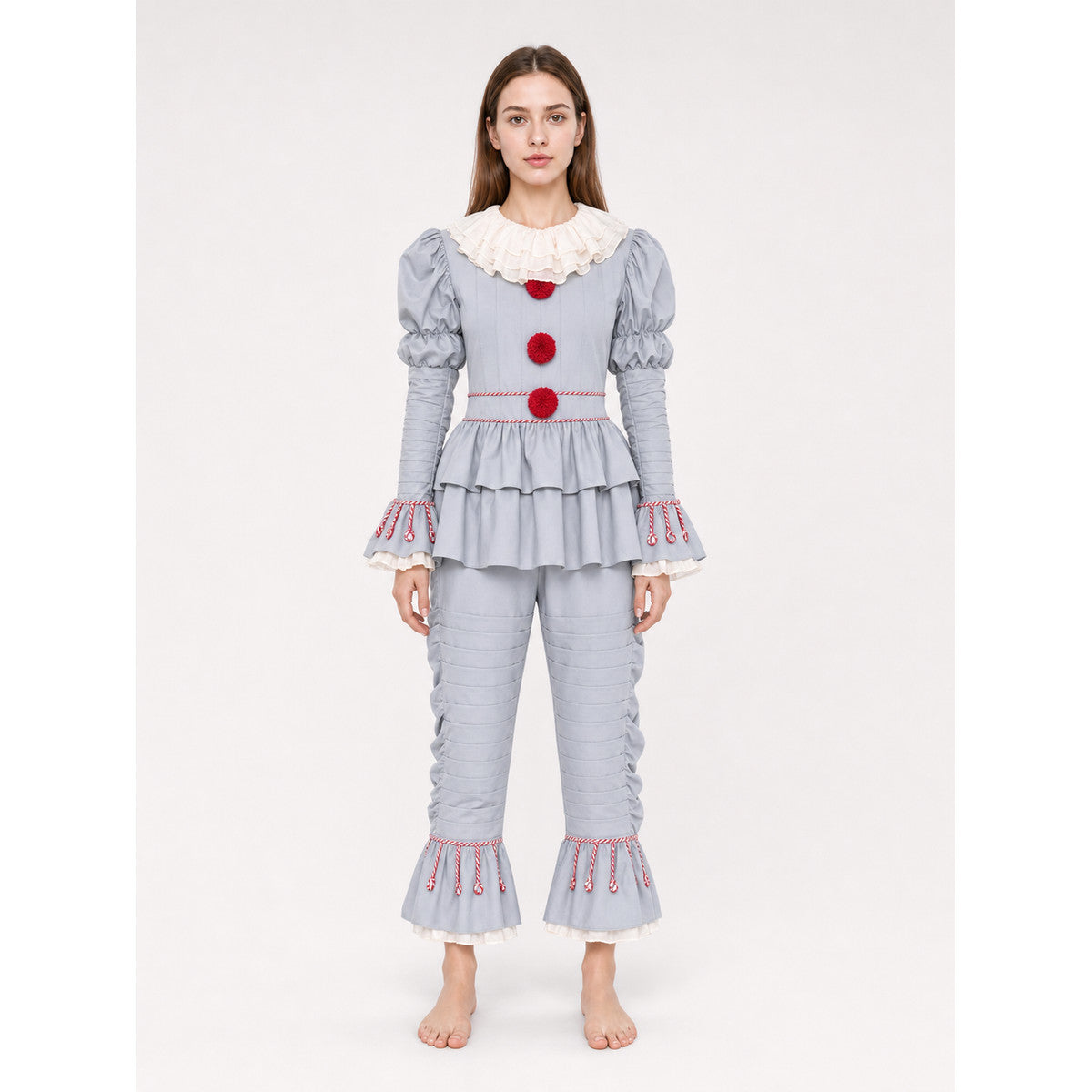 Ruffled Clown Costume for Halloween and Cosplay on-model view