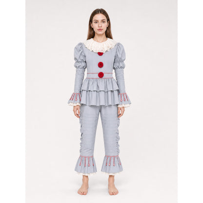 Ruffled Clown Costume for Halloween and Cosplay on-model view