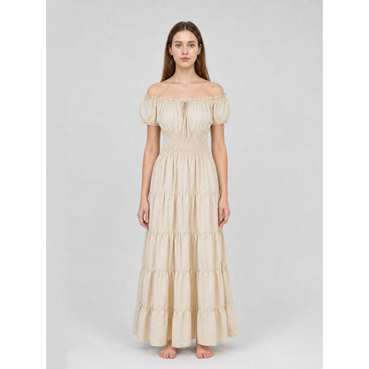 Medieval-Style Dress with a Tiered Skirt