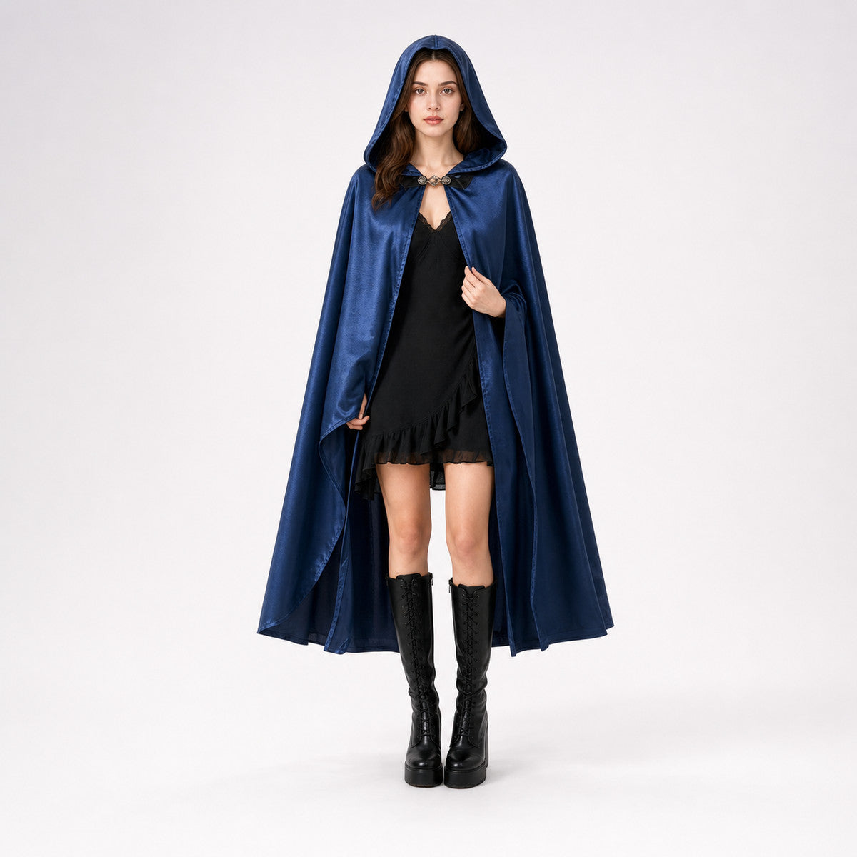 Blue Carnival Hooded Cape for Stage