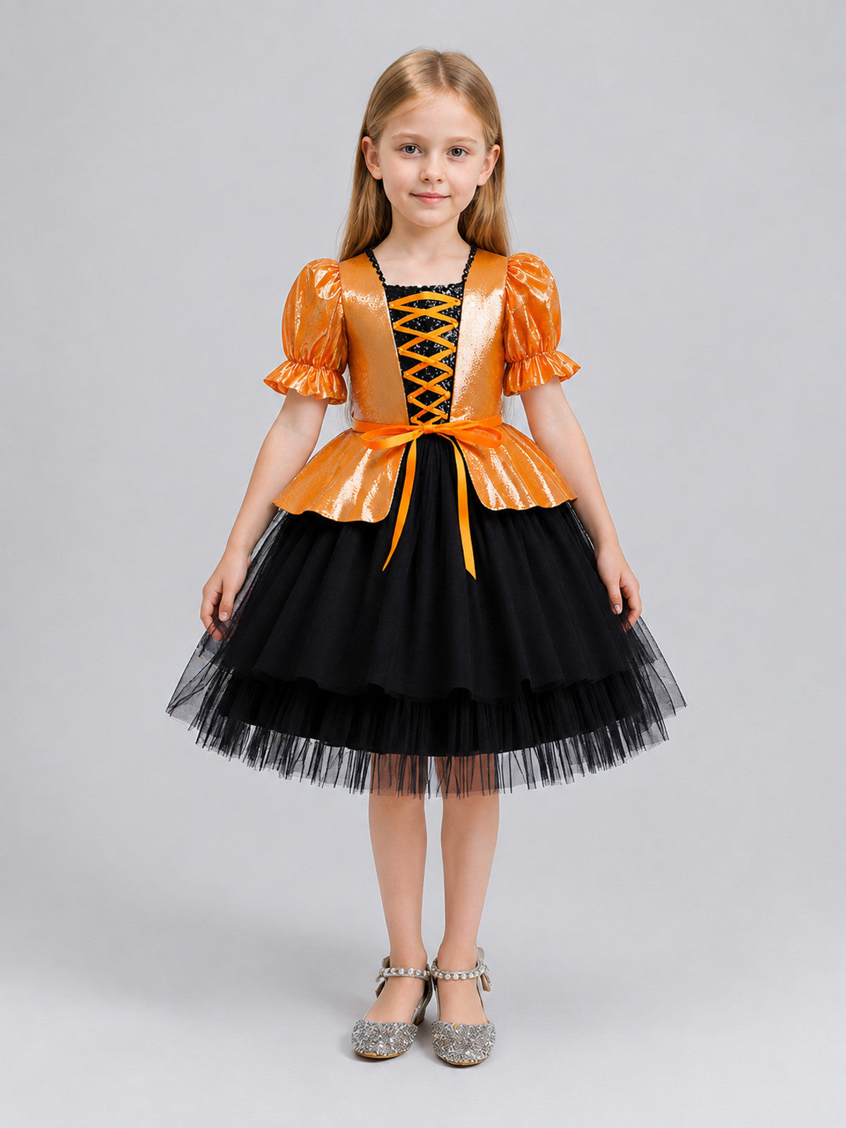 Halloween Costume Dress for Girls on-model view