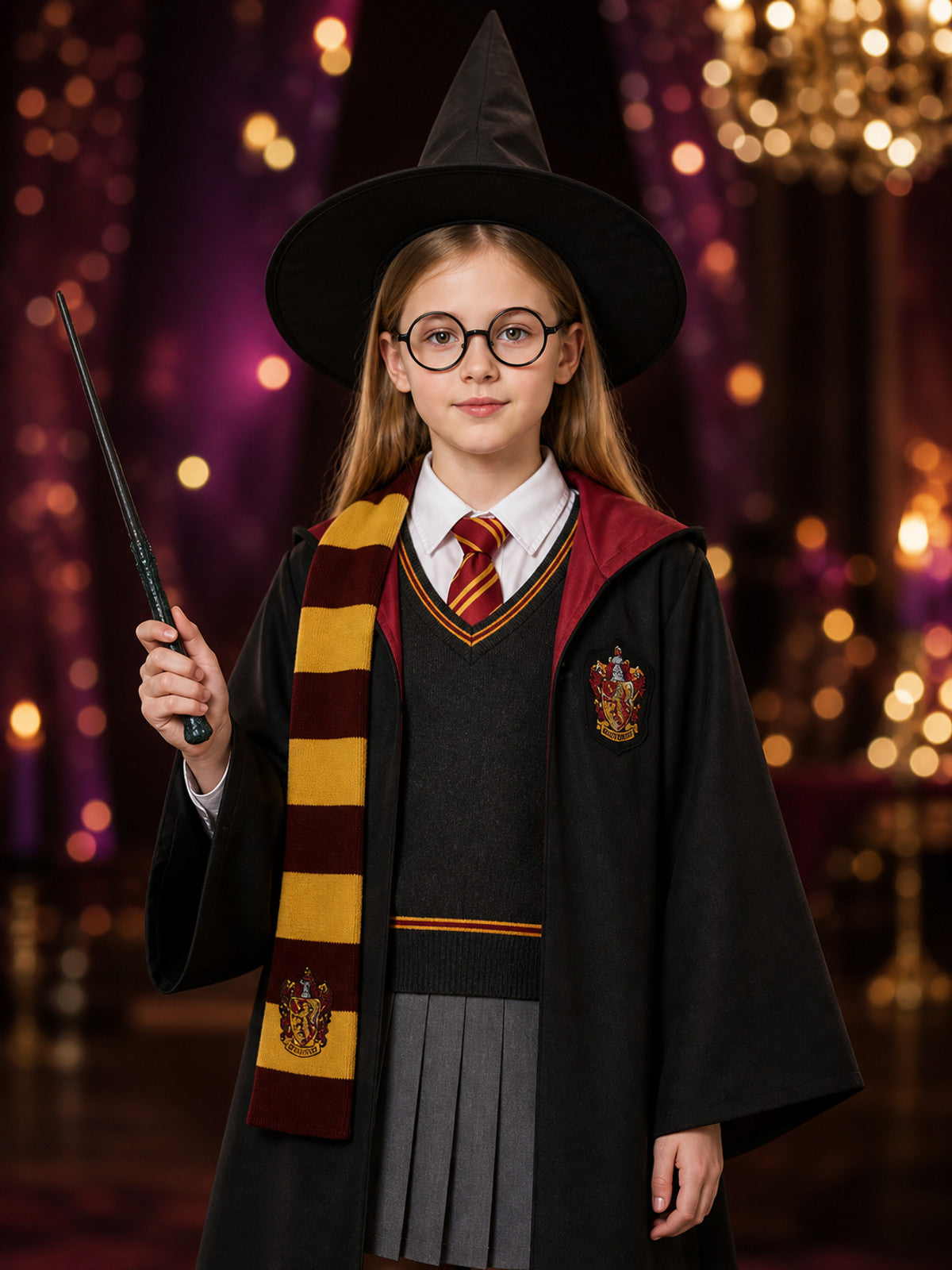 Hooded Gryffindor Harry Potter Robe for Cosplay
