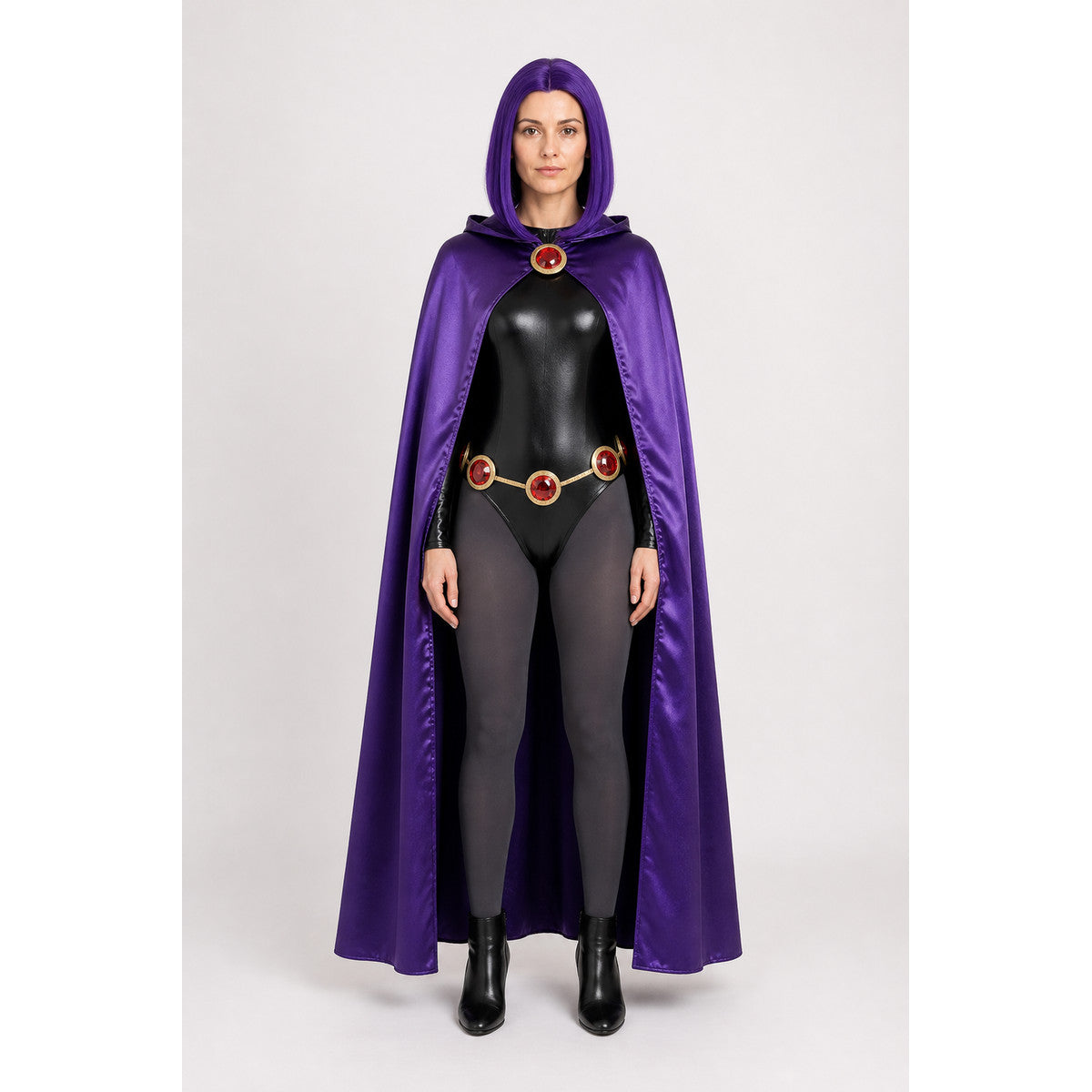 Raven Costume with Purple Cape and Belt main product view