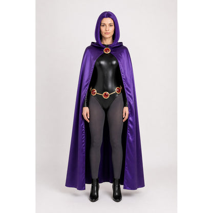 Raven Costume with Purple Cape and Belt main product view