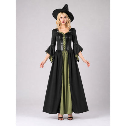 Carnival Costume with Dress and Pointed Hat front view
