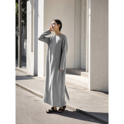 Long Dress with Sleeves and Side Slits main product view