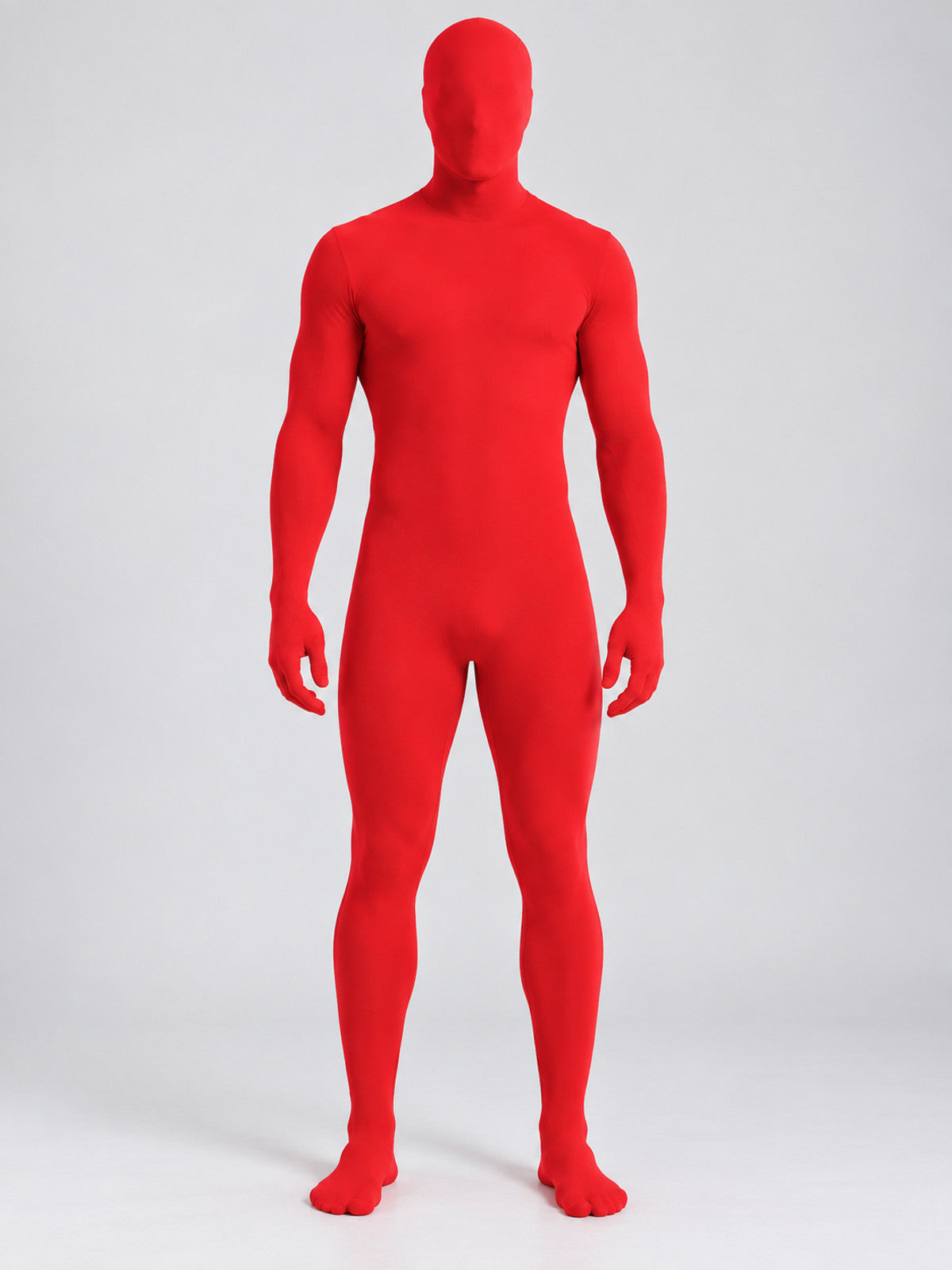 Form-Fitting Hooded Mask Jumpsuit Costume on-model view