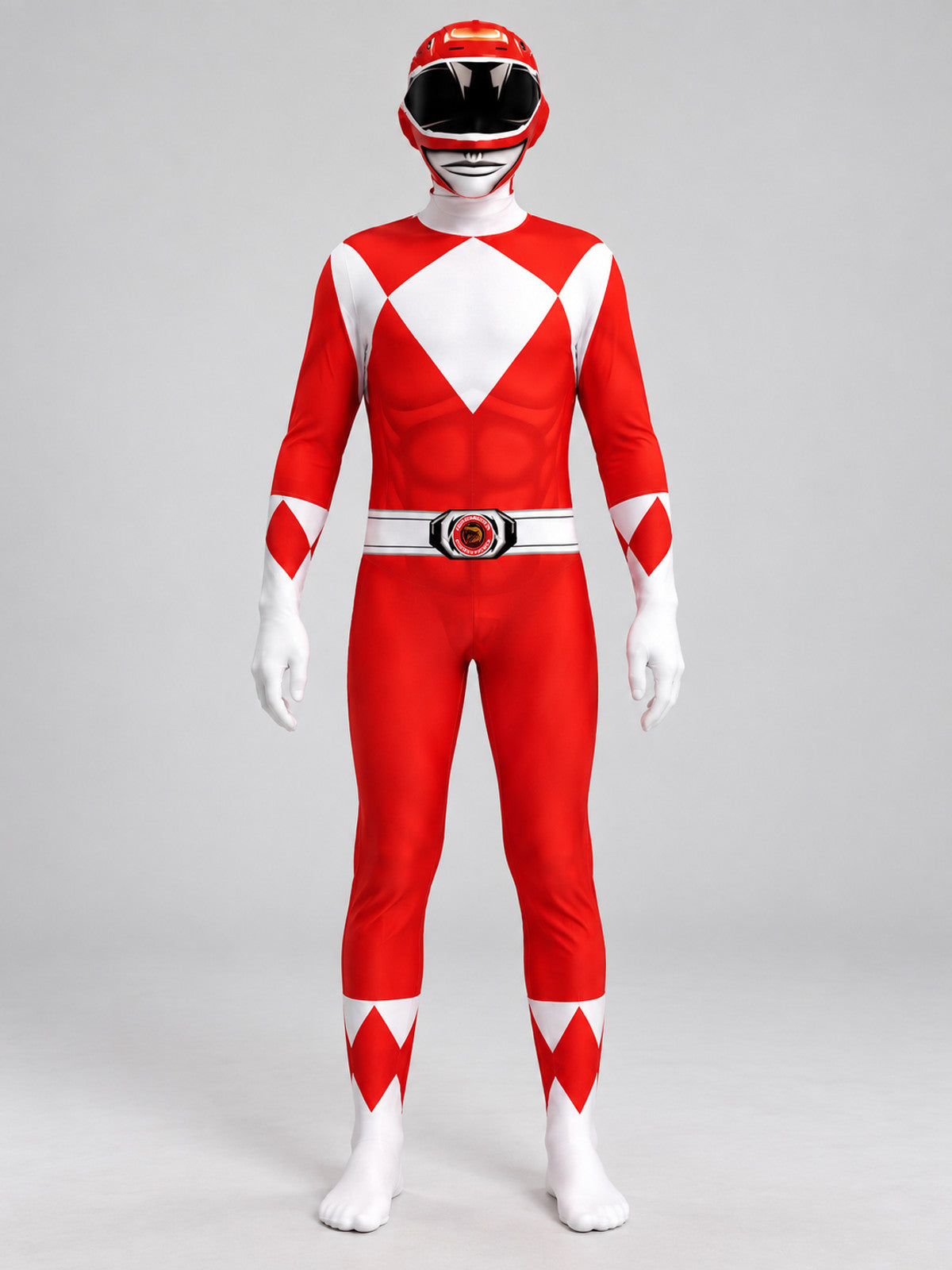 Red and White Cosplay Costume with Mask