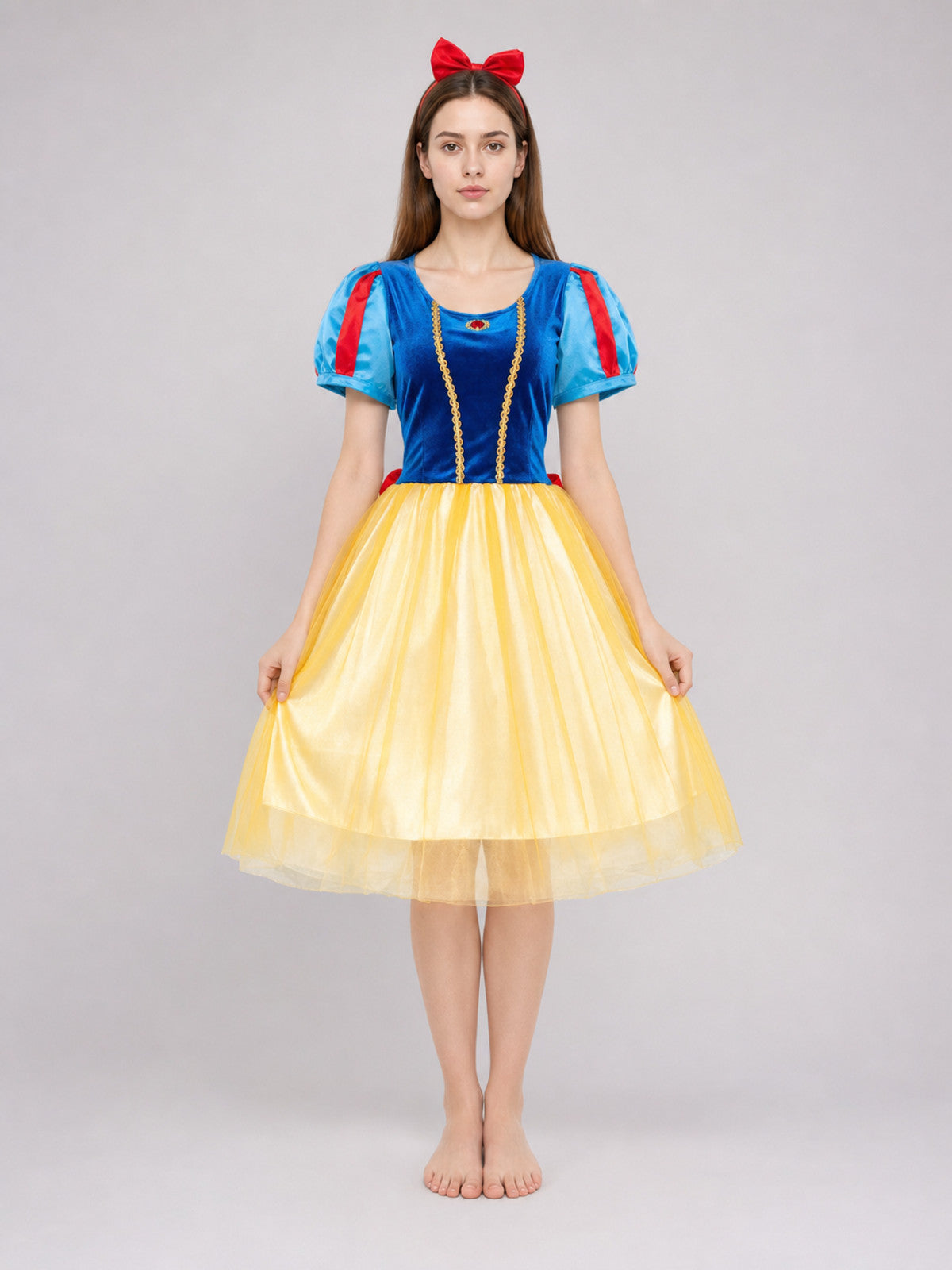 Snow White Costume Dress with Cape and Headband