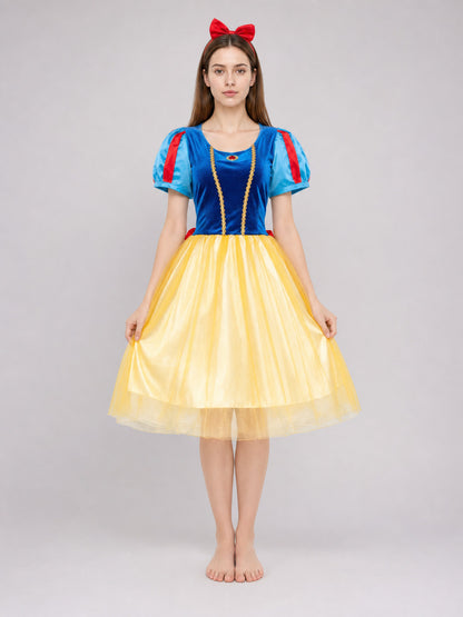 Snow White Costume Dress with Cape and Headband