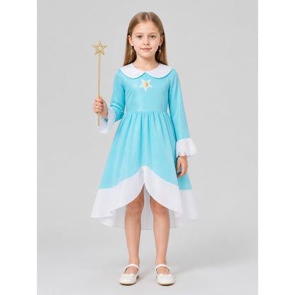 Children's Princess Costume with Star Pattern for Halloween on-model view