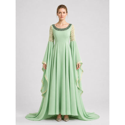 Cosplay Dress with Long Sleeves and a Train on-model view