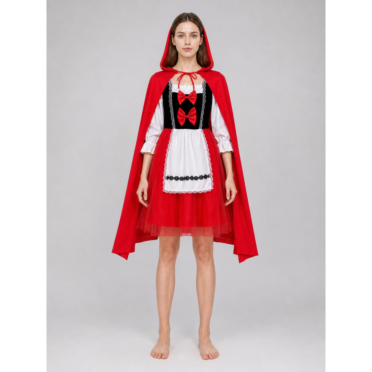 Little Red Riding Hood Costume with Dress and Cape