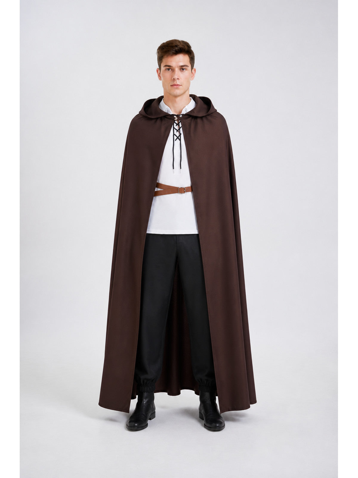 Long Hooded Cloak with Lacing main product view