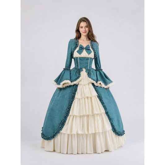 Victorian-Style Ball Gown with Ruffles