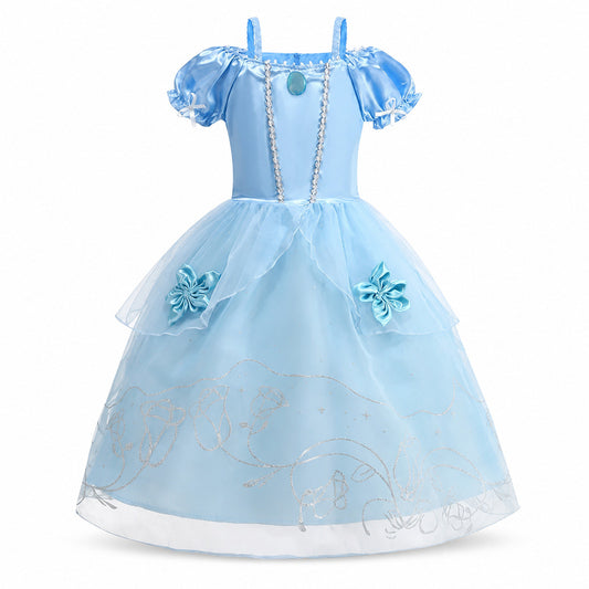 2026 Girl Princess Dress Costume Princess Cosplay Halloween Carnival Party Vestidos Kid Dress - Color:J