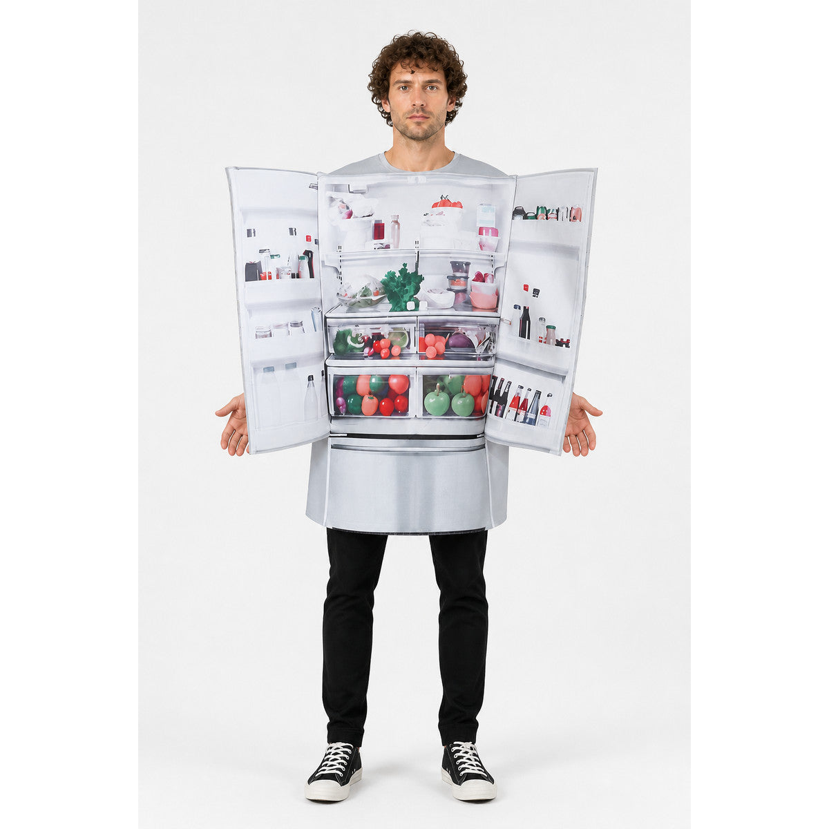Refrigerator-Shaped Jumpsuit Costume with Double Doors main product view