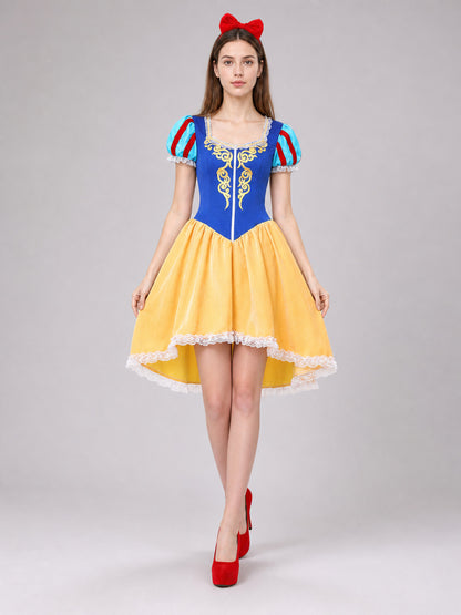 Snow White Costume Dress with Cape on-model view