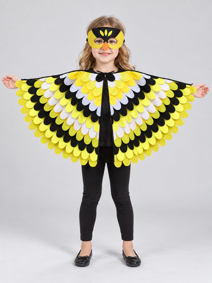 Bird costume for carnivals with mask and cape