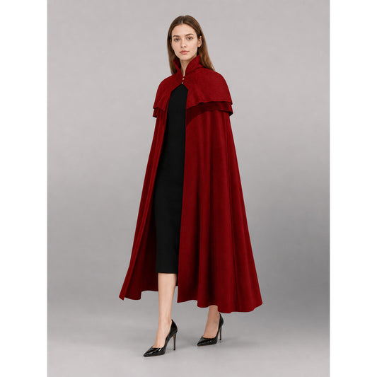 Burgundy Hooded Carnival Cloak