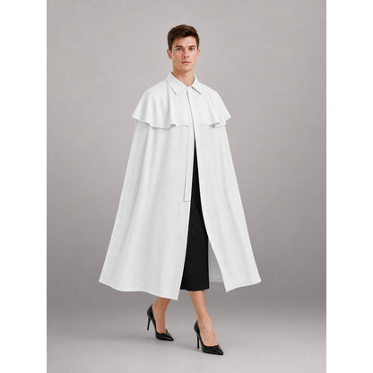 White Carnival Cloak for Cosplay and Stage front view
