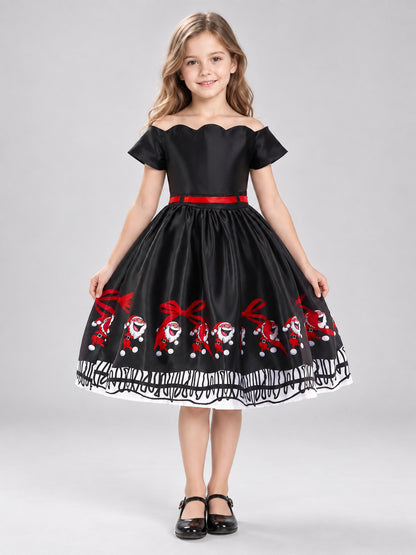 black children's christmas festive dress product image