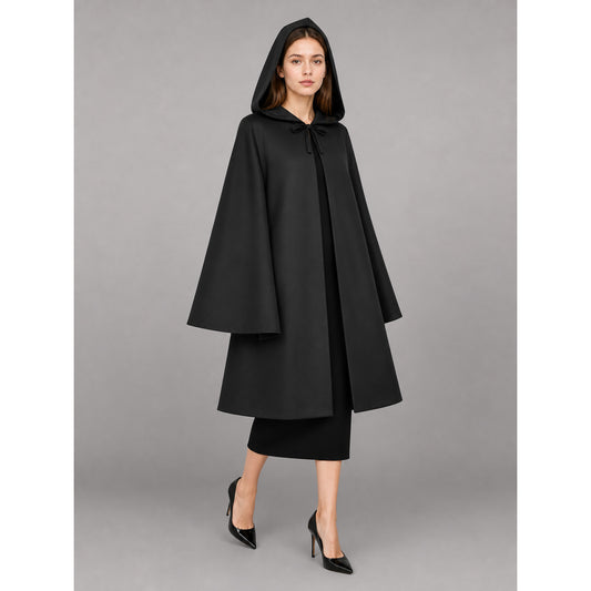 Black hooded carnival cloak for costumes