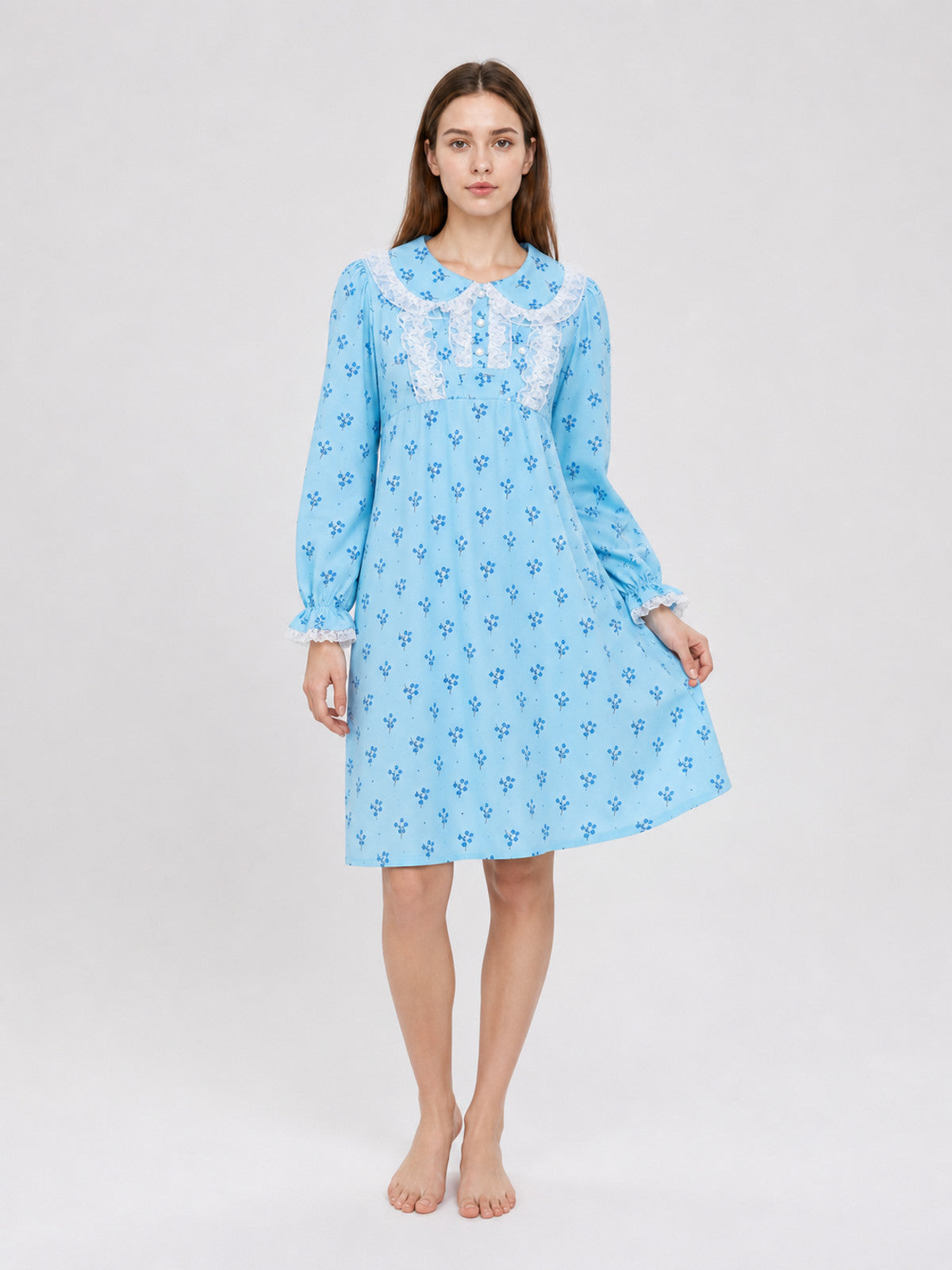 Peter Pan Collar and Lace Blouse for Cosplay on-model view