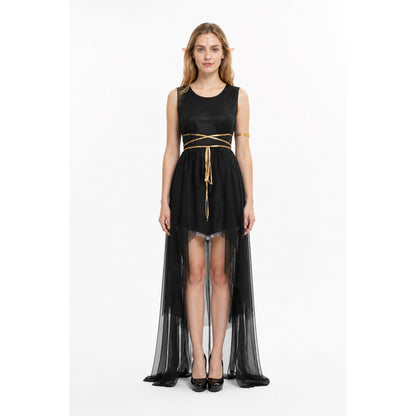 Greek Goddess Costume with Cape, Black with Gold Belt main product view