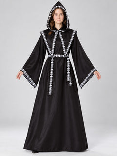 Black Hooded Halloween Costume with Belt