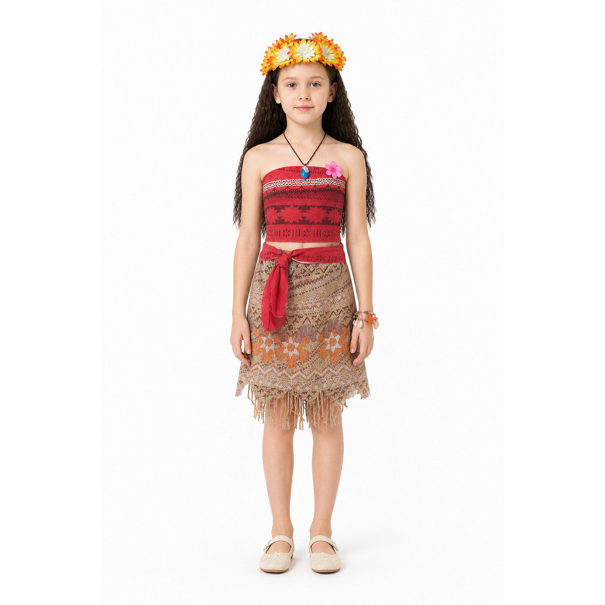 Moana Costume with Skirt and Accessories for Carnival main product view