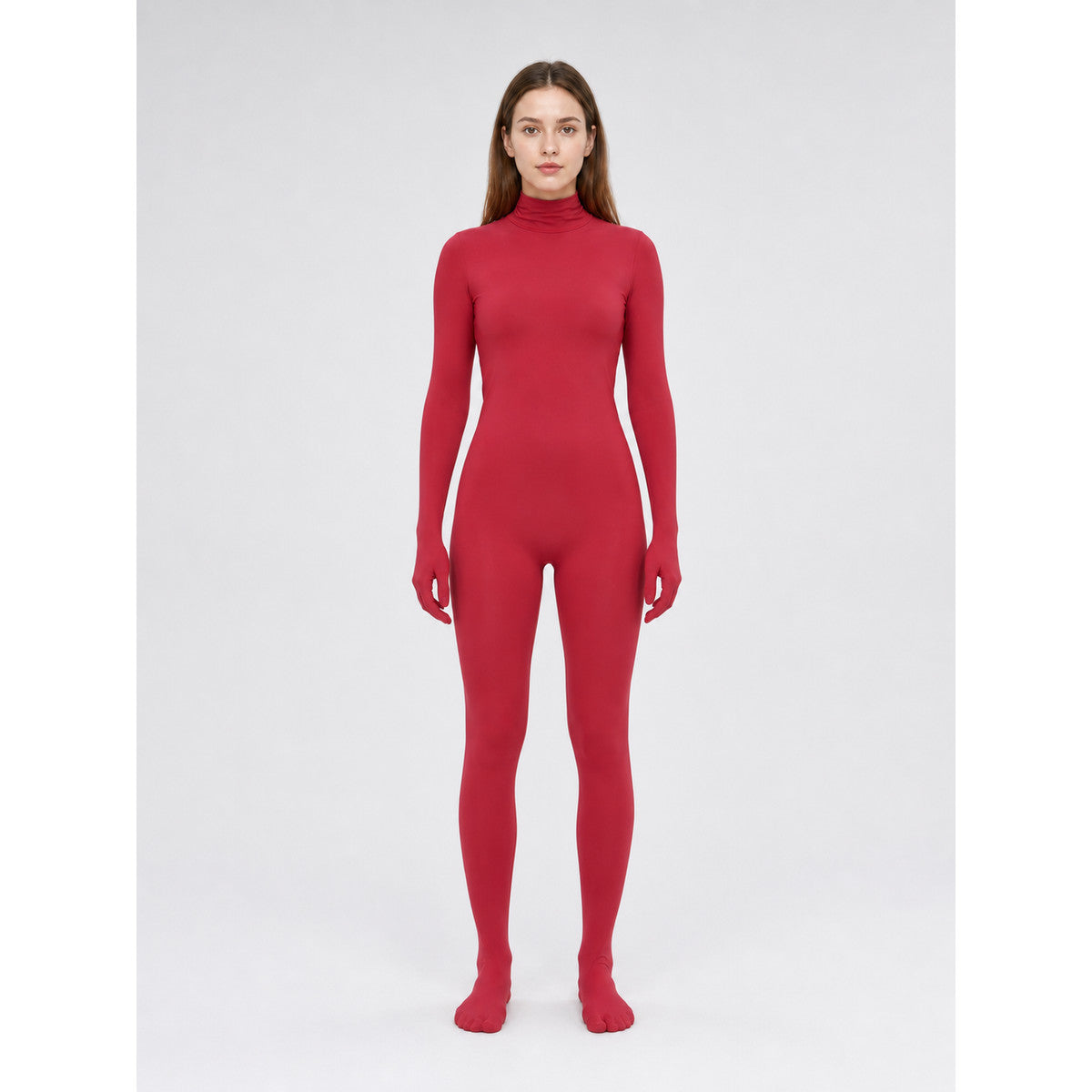 Burgundy Morph Suit Costume with Hood