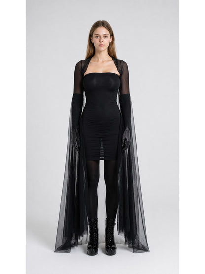 Vampire Costume with Black Dress and Cape main product view