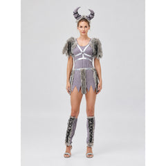 Halloween Viking Costume with Horns and Fur