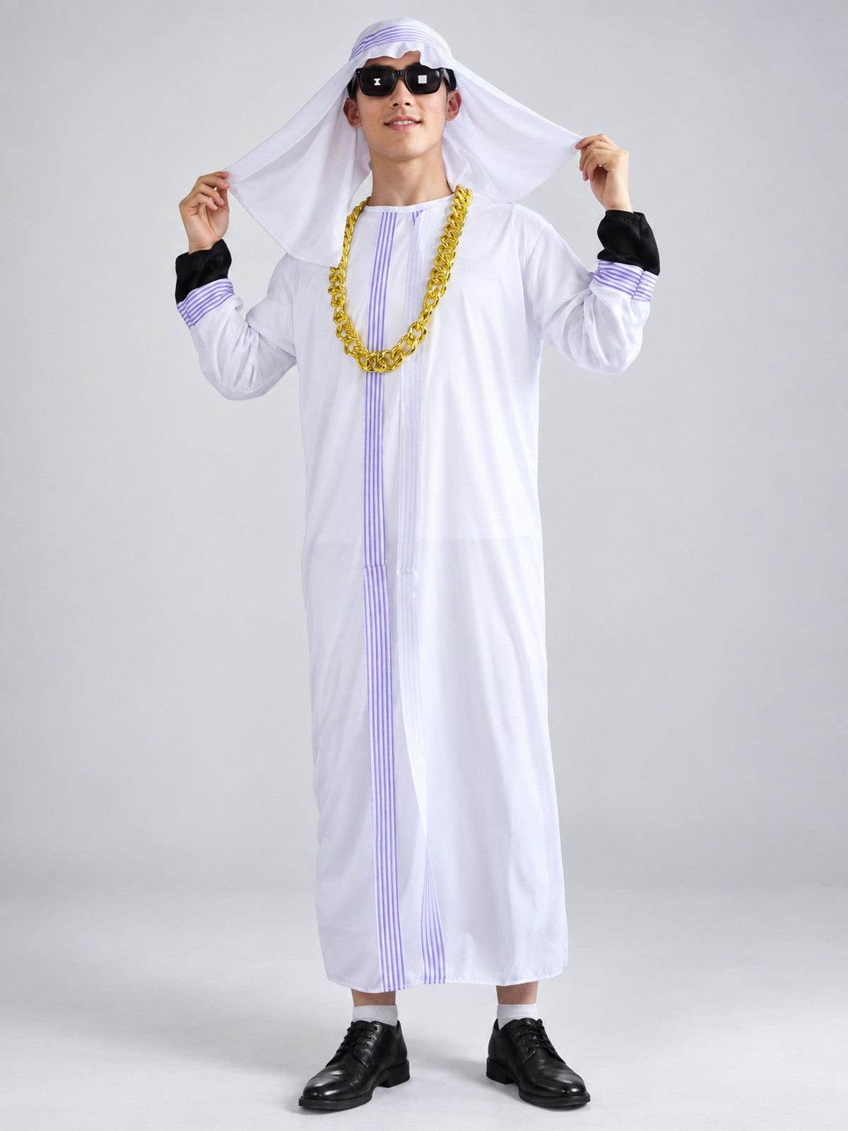 Arab-Inspired Carnival Costume with Headscarf and Glasses