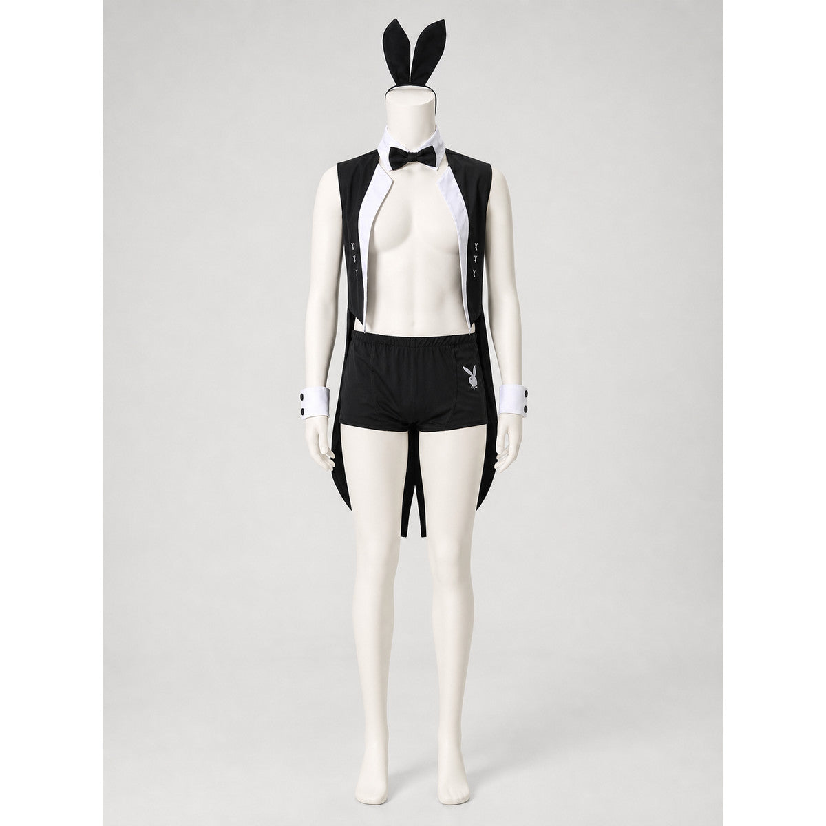Black-and-White Costume with Ears and Tail on-model view