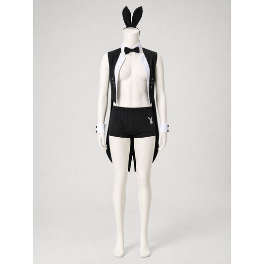 Black-and-White Costume with Ears and Tail on-model view