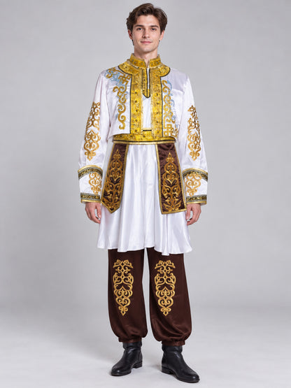Stage costume for Russian folk dances, white tunic