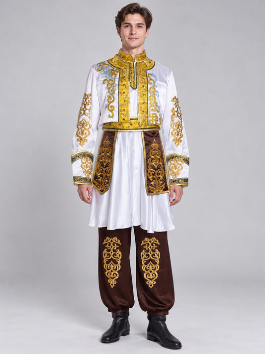 Stage costume for Russian folk dances, white tunic