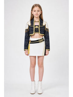 Black-and-Gold Demon Hunter Costume for Girls