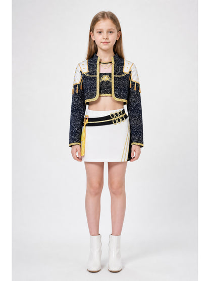 Black-and-Gold Demon Hunter Costume for Girls main product view