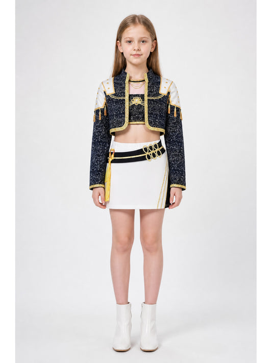Black-and-Gold Demon Hunter Costume for Girls main product view