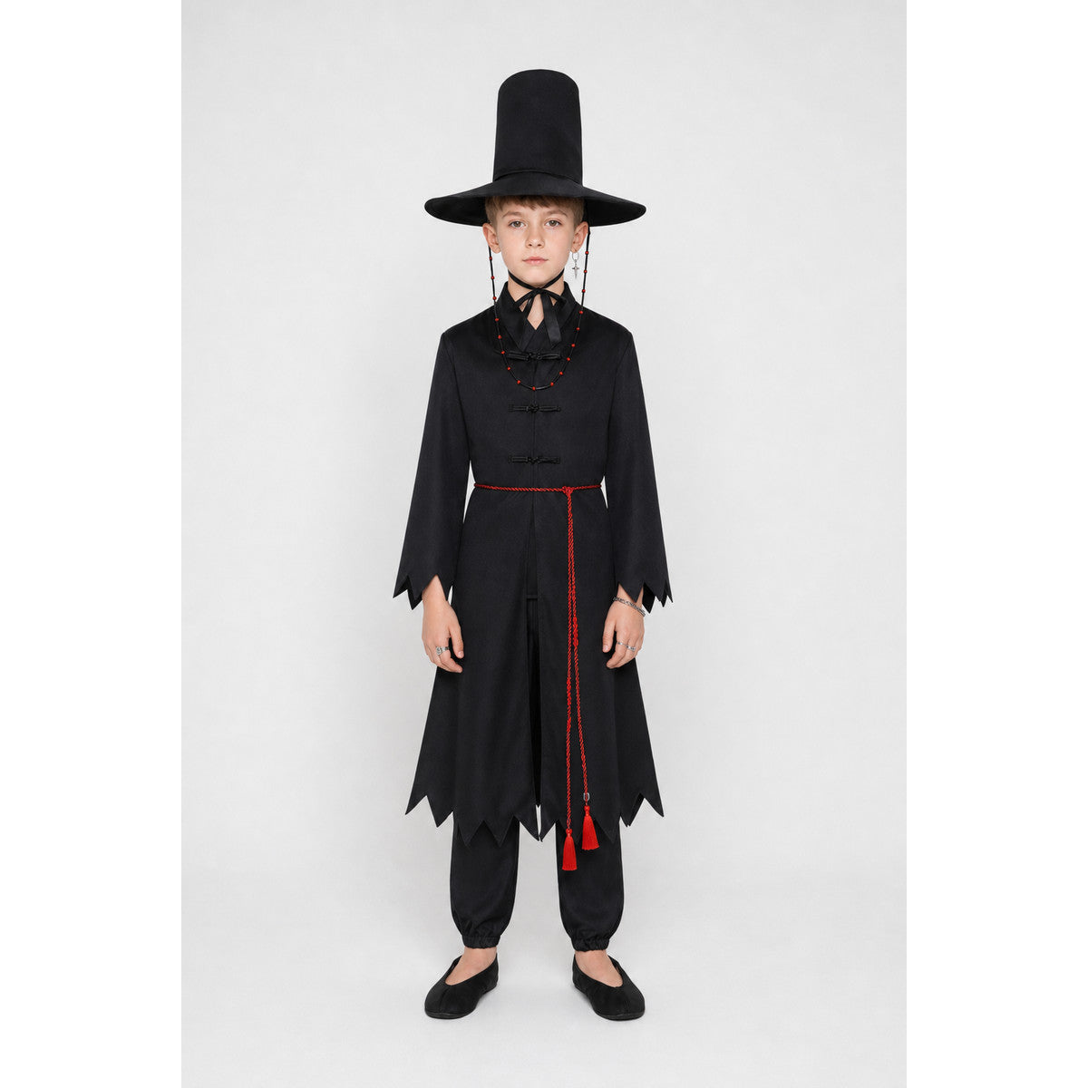 Black Wizard Costume with Cloak and Hat main product view