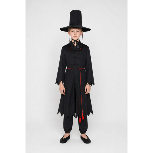 Black Wizard Costume with Cloak and Hat main product view