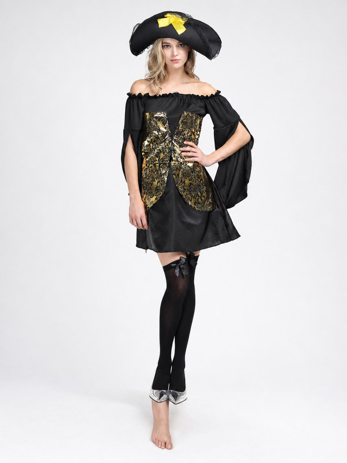 Pirate-Style Costume with Hat and Dress on-model view